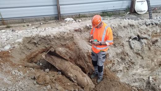 Bombe aérienne mise au jour lors d'une fouille pyrotechnique de chantier