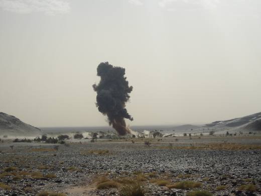 Destruction de munitions par explosion contrôlée sur site aménagé