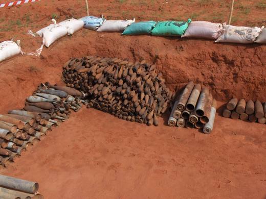 Munitions collectées et inventoriées avant destruction